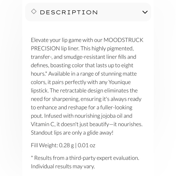 Younique Moodstruck Precision Pencil Lip Liner in the colour Pouty - Picture 12 of 13